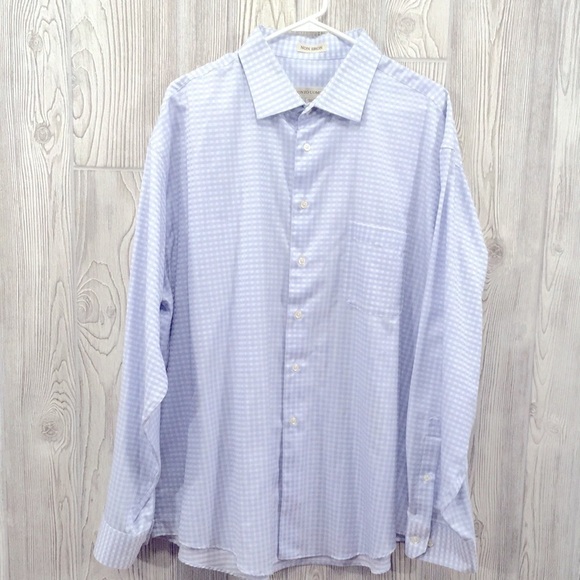 𝅺PRONTO Uomo Blue & White Gingham Pattern Shirt XXL - Picture 1 of 8